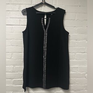 Adrianna Papell Black and Silver Blouse